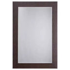 Decorative Wall Mirror with Beveled Edge Black - Yosemite Home Decor: Espresso Frame, 24x36, Wall Mount