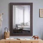 Miroir mural décoratif avec bord biseauté noir - Yosemite Home Decor : Cadre expresso, 24x36, fixation murale
