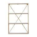 Olivia & May 24"x16" Wooden 4 Shelves Wall Gold : Polished MDF, No Assembly, Luxury Glam Decor Style