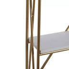 Olivia & May Étagère Murale en Bois Doré 60 x 40 cm à 4 Niveaux : MDF Poli, Aucun Assemblage Requis, Style Décoratif Luxe Glamour