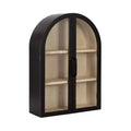Kate & Laurel All Things Decor 21"x30" Arcott Arch Wall Cabinet Black