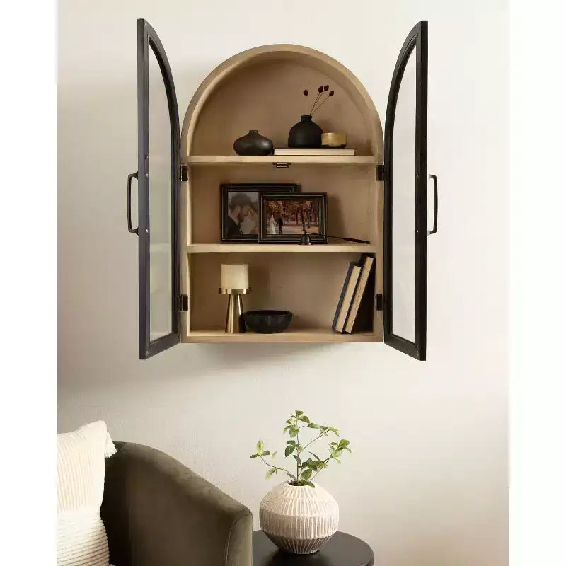 Kate & Laurel Tout sur la Décoration Armoire Murale Arcott Arch 21"x30" Noire