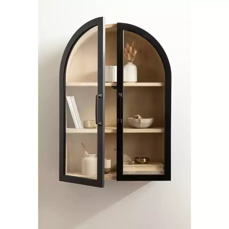 Kate & Laurel Tout sur la Décoration Armoire Murale Arcott Arch 21"x30" Noire