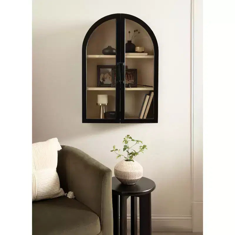 Kate & Laurel Tout sur la Décoration Armoire Murale Arcott Arch 21"x30" Noire