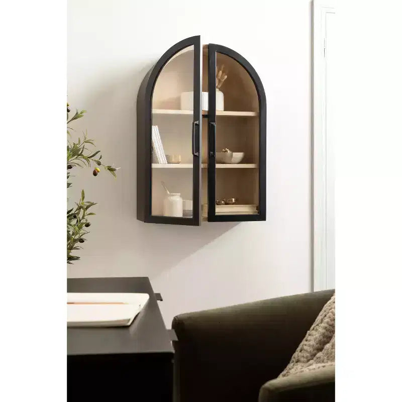 Kate & Laurel Tout sur la Décoration Armoire Murale Arcott Arch 21"x30" Noire