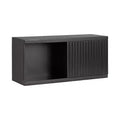 Kate & Laurel All Things Decor 30"x10"x14" Furrow Short Wall Cabinet Black