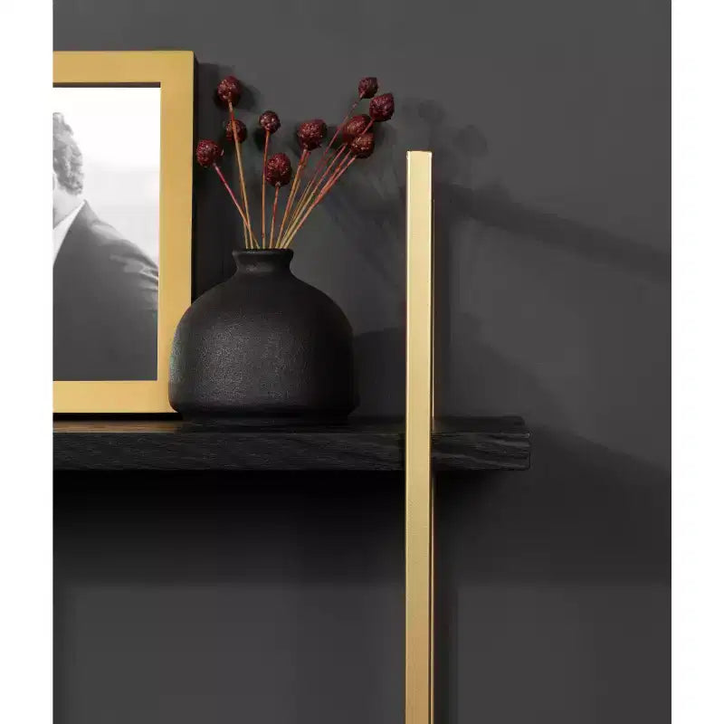 Kate & Laurel All Things Decor Étagère murale en bois et métal Leigh de 20 po x 30 po noire : Style Glamour de Luxe, Rangement suspendu à 3 niveaux