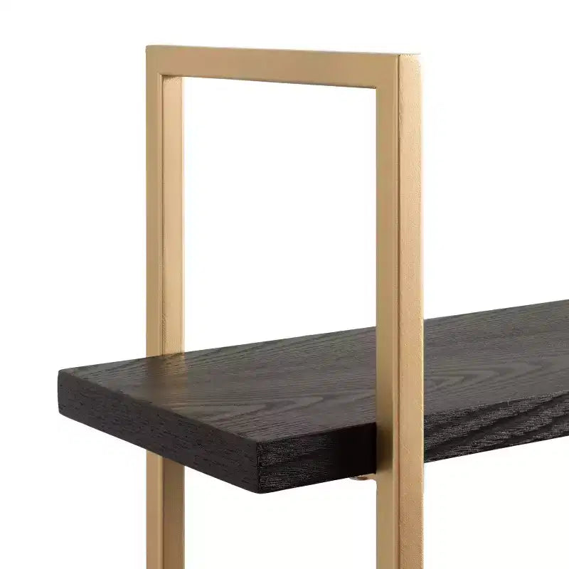 Kate & Laurel All Things Decor Étagère murale en bois et métal Leigh de 20 po x 30 po noire : Style Glamour de Luxe, Rangement suspendu à 3 niveaux