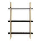 Kate & Laurel All Things Decor Étagère murale en bois et métal Leigh de 20 po x 30 po noire : Style Glamour de Luxe, Rangement suspendu à 3 niveaux