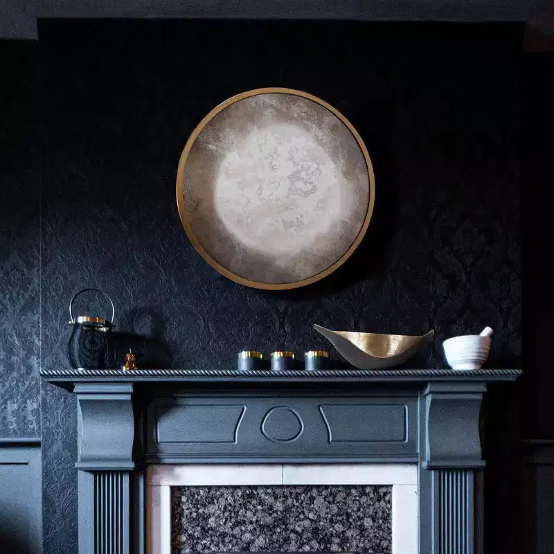Miroir mural Howard Elliott 22,5" rond Albizzi avec cadre en fer vieilli