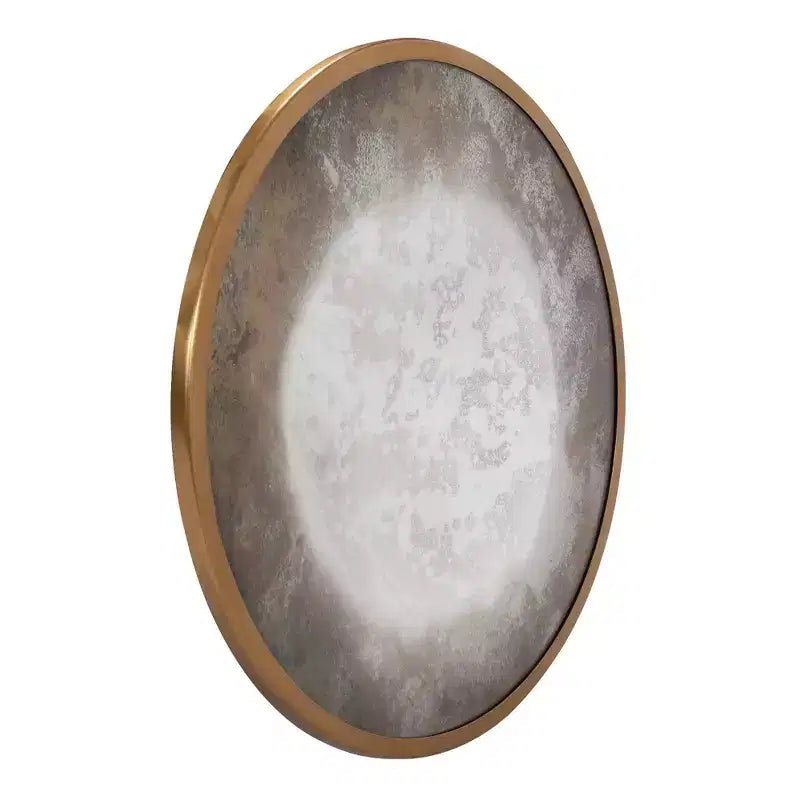Miroir mural Howard Elliott 22,5" rond Albizzi avec cadre en fer vieilli