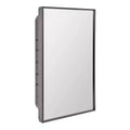Head West 16"x26" Brushed Black Recessed Medicine Cabinet Mirror