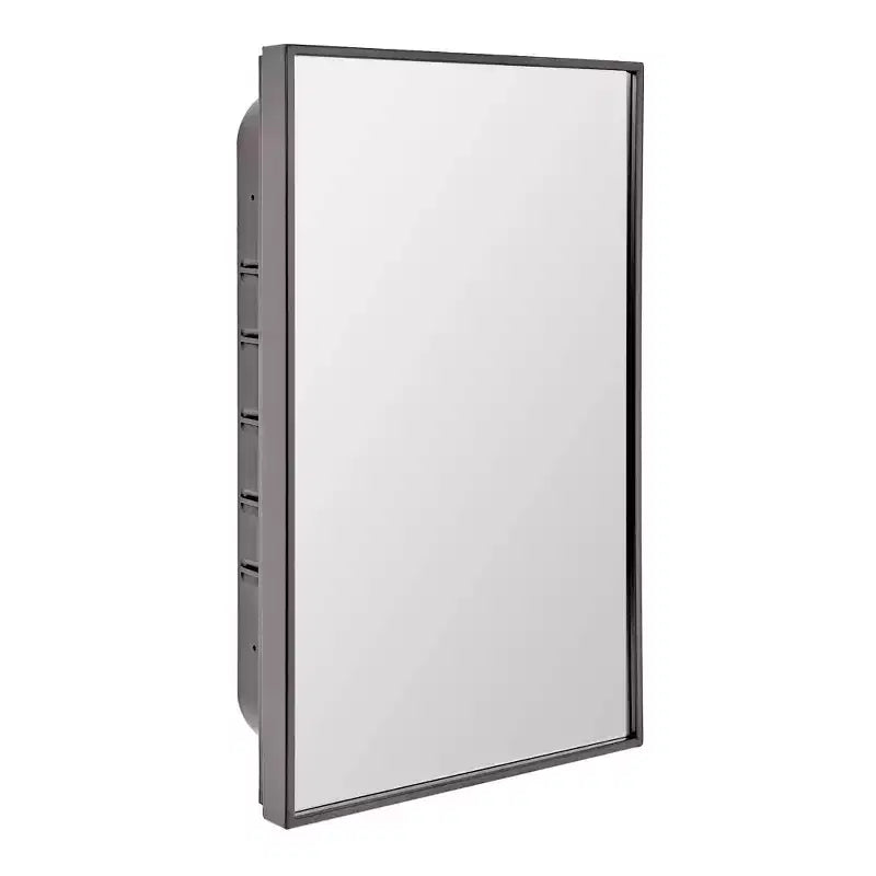 Head West 16"x26" Brushed Black Recessed Medicine Cabinet Mirror