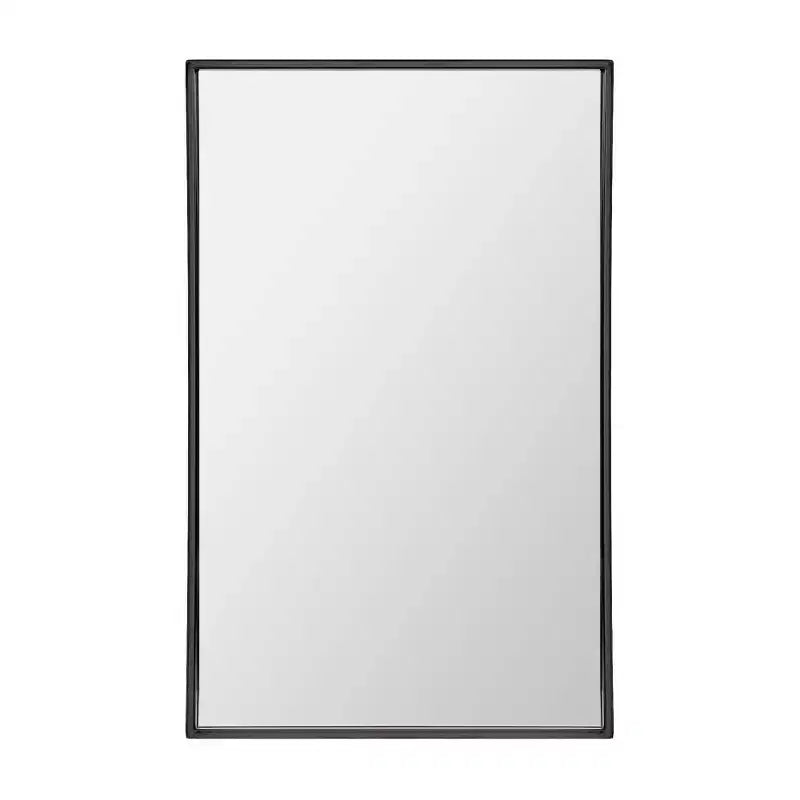Armoire à pharmacie encastrée Head West 16"x26" en noir brossé avec miroir