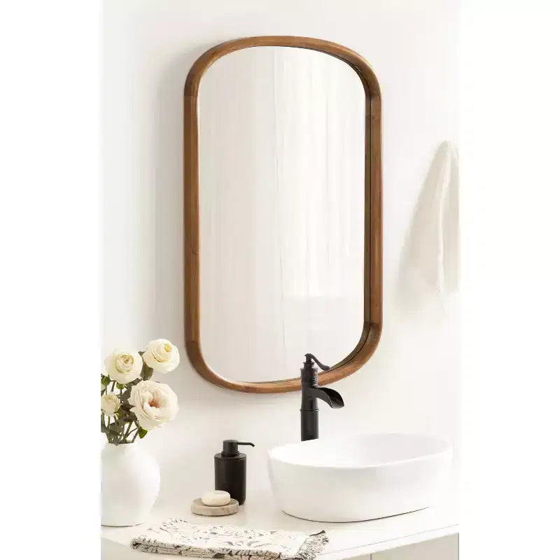 Miroir mural capsule Talma 24"X36" Kate & Laurel All Things Decor Brun rustique