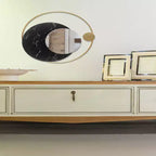 Miroir mural phases de lune 19,5 po doré - Infinity Instruments : Rond moderne, sans assemblage, cadre en métal, fixation murale