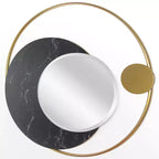 Miroir mural phases de lune 19,5 po doré - Infinity Instruments : Rond moderne, sans assemblage, cadre en métal, fixation murale
