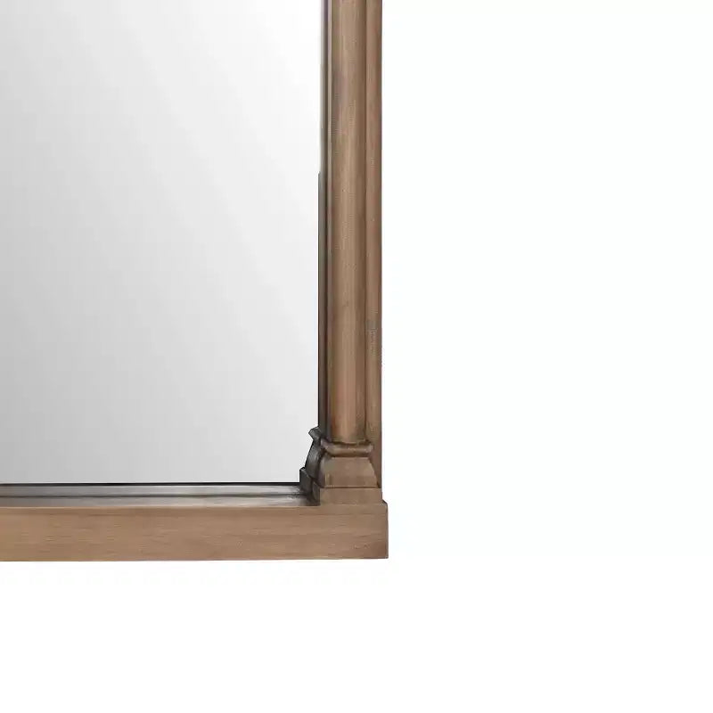 Miroir mural Holli Furniture en bois cintré traditionnel, marron
