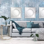 Miroir mural carré Howard Elliott 20"x20" : Cadre en feuille d'argent champagne, style Art déco, à fixer au mur