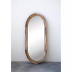 Miroir mural ovale encadré en bois naturel Storied Home