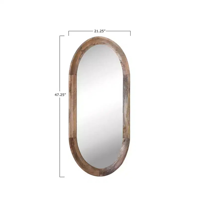 Miroir mural ovale encadré en bois naturel Storied Home