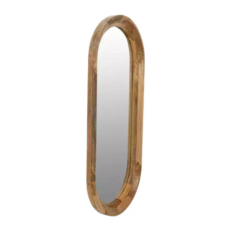 Miroir mural ovale encadré en bois naturel Storied Home