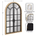 Kate & Laurel All Things Decor Miroir rond de fenêtre en bois/métal Boldmere 26 po x 42 po, naturel : design transitionnel de ferme