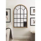 Kate & Laurel All Things Decor Miroir rond de fenêtre en bois/métal Boldmere 26 po x 42 po, naturel : design transitionnel de ferme
