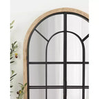 Kate & Laurel All Things Decor Miroir rond de fenêtre en bois/métal Boldmere 26 po x 42 po, naturel : design transitionnel de ferme