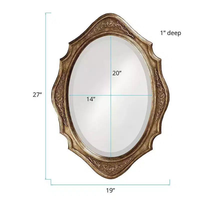 Miroir mural ovale en bois encadré Howard Elliott 27"x19" Bronze