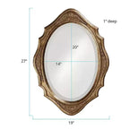 Miroir mural ovale en bois encadré Howard Elliott 27"x19" Bronze