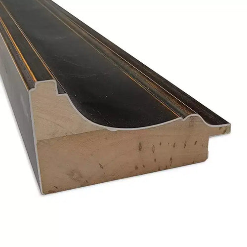 Miroir mural Villa en bois 42"x30", cadre bronze huilé, décor moderne - Amanti Art
