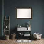 Miroir mural Villa en bois 42"x30", cadre bronze huilé, décor moderne - Amanti Art