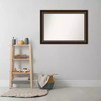 Miroir mural Villa en bois 42"x30", cadre bronze huilé, décor moderne - Amanti Art
