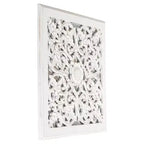 Miroir mural sculpté Maia médaillon blanc - Brewster