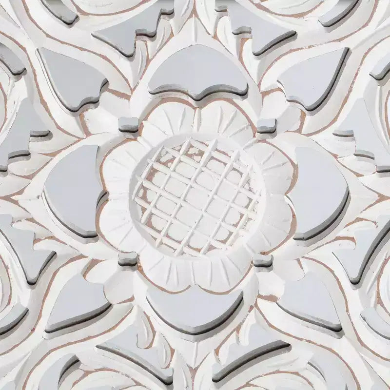 Miroir mural sculpté Maia médaillon blanc - Brewster