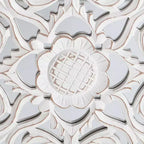 Miroir mural sculpté Maia médaillon blanc - Brewster
