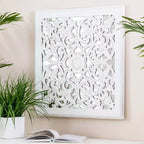 Miroir mural sculpté Maia médaillon blanc - Brewster