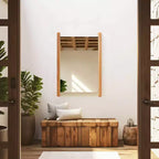 Miroir de courtoisie rectangulaire encadré en bois naturel 22"x16" Howard Elliott