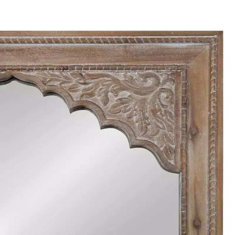 Miroir mural décoratif encadré en bois Shivani 24" x 36" Marron rustique - Kate & Laurel All Things Decor : Style vintage bohème