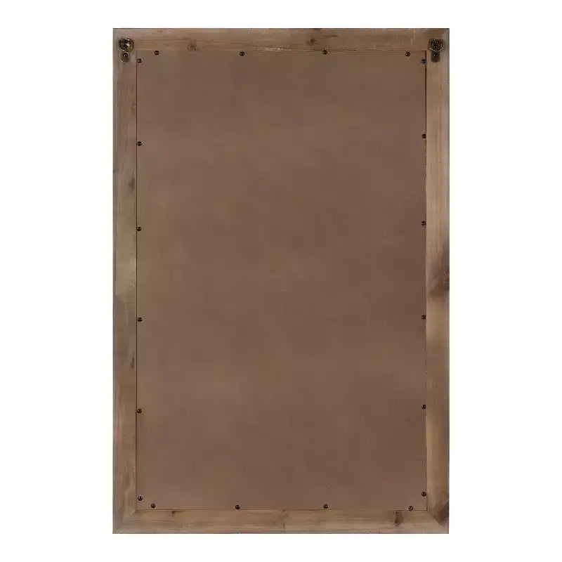 Miroir mural décoratif encadré en bois Shivani 24" x 36" Marron rustique - Kate & Laurel All Things Decor : Style vintage bohème