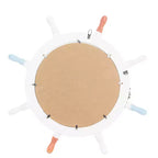 Miroir mural en forme de roue de bateau en bois avec filet décoratif blanc - Olivia & May : Décoration nautique, forme ronde, aucun assemblage requis