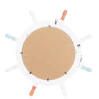 Miroir mural en forme de roue de bateau en bois avec filet décoratif blanc - Olivia & May : Décoration nautique, forme ronde, aucun assemblage requis
