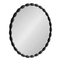 Kate & Laurel All Things Decor 26" Perlina Modern Scalloped Round Mirror Black: Includes Mounting Hardware, No Assembly Required
