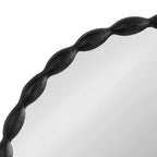 Kate & Laurel All Things Decor Miroir rond moderne festonné 66 cm Perlina Noir : Matériel de montage inclus, aucun assemblage requis