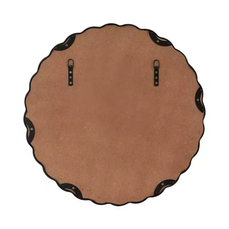 Kate & Laurel All Things Decor Miroir rond moderne festonné 66 cm Perlina Noir : Matériel de montage inclus, aucun assemblage requis