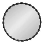Kate & Laurel All Things Decor Miroir rond moderne festonné 66 cm Perlina Noir : Matériel de montage inclus, aucun assemblage requis
