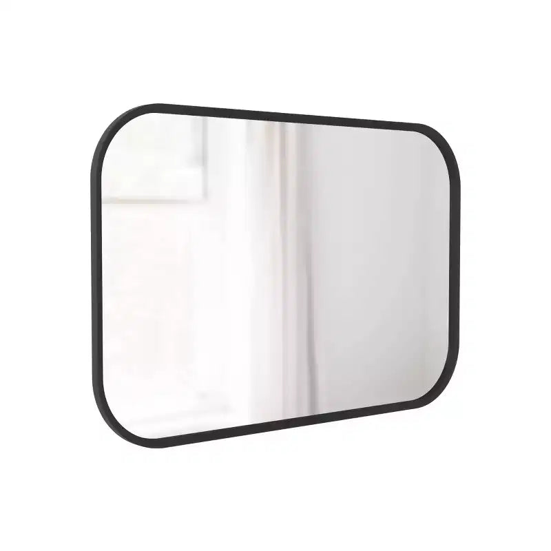 Miroir mural rectangulaire de 24 po x 36 po avec moyeu noir - Umbra : design moderne, aucun assemblage, montage mural