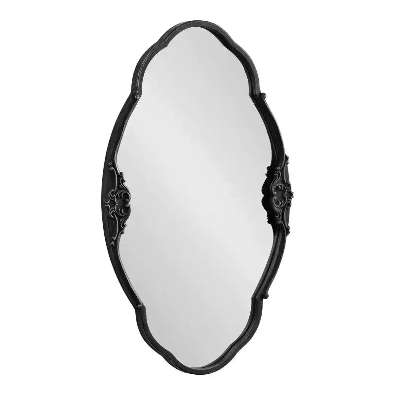 Kate & Laurel All Things Decor 30"x18" Novella Vintage Glam Ornate Mirror Black: Baroque-Inspired, Wall-Mounted
