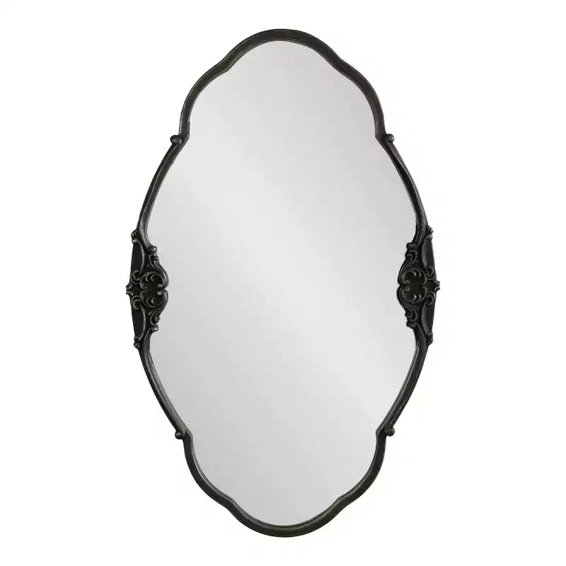 Kate & Laurel All Things Decor Novella Miroir Orné Vintage Glam Noir 76x46cm : D'inspiration Baroque, Mural